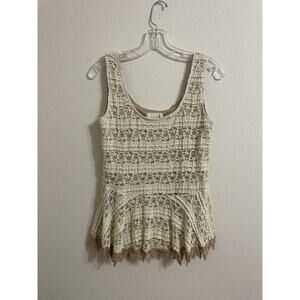 A’reve , Beige Sleeveless Blouse, Size Small